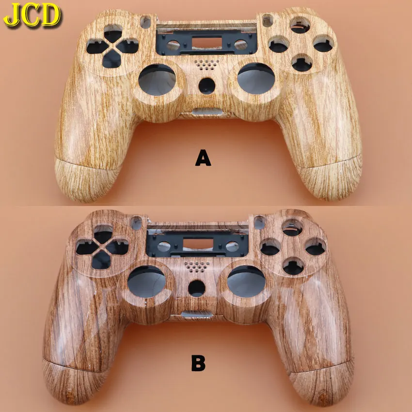 

JCD Wood Grain Hard Case Front Back Upper Under Controller Handle Housing Shell Case Cover For Sony PS4. Old Version V1 JDM-001