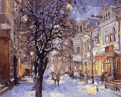 

DRAWJOY Snow Landscape Framed Pictures DIY Painting By Numbers Wall Art Acrylic Painting On Canvas and Painted Home Decor
