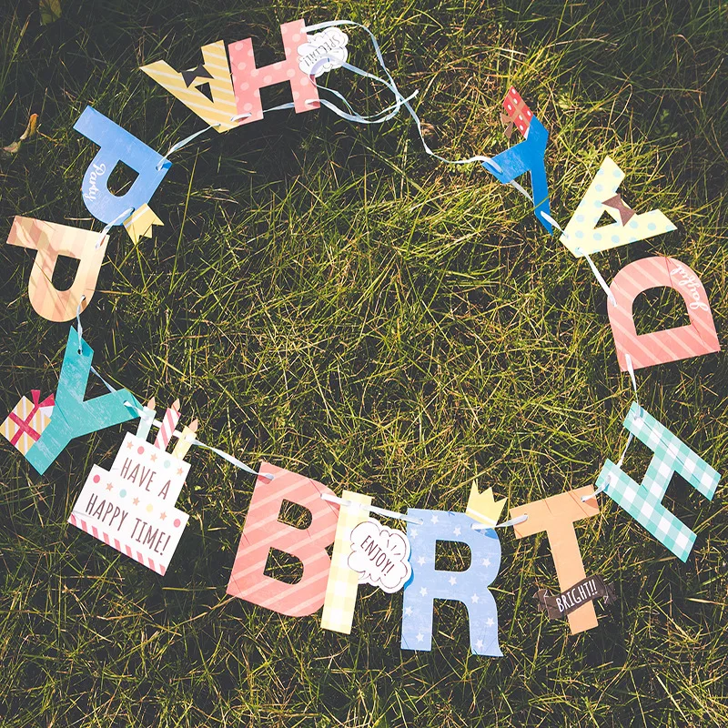 

1Set Birthday Party Banners Cartoon HAPPY BIRTHDAY Letter Garland Children Birthday Party Decoration Baby Colorful Garland Gifts