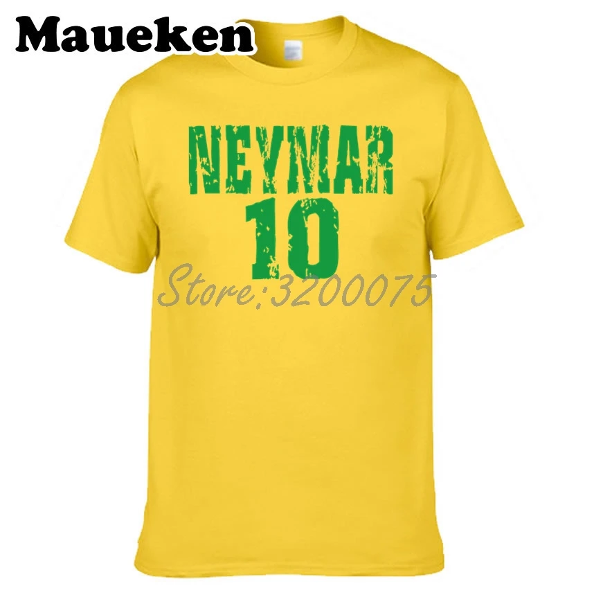 Мужская бразильская футболка Neymar JR 10 классная с гитарой коротким рукавом для