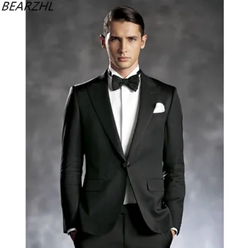 

quality slim fit suit for wedding tuxedos black groom wear 2020 prom wear tailor suits