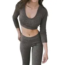 Для женщин дышащая Тонкий длинный рукав Комплект Йога, спортивные Фитнес комплект для отдыха Фитнес йога одежда спортивные стрейч ямы костюмы 3013Jul 31