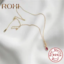 ROXI 925 пробы Серебряный Чокер-ожерелье элегантное Трендовое красное циркониевое ожерелье с подвеской в виде сердца для женщин хорошее ювелирное изделие колье для женщин