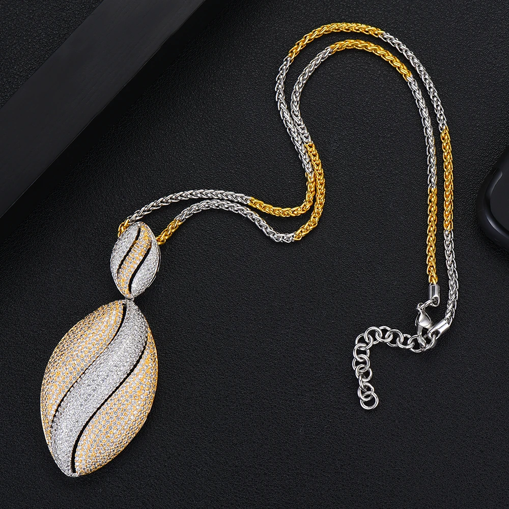 

GODKI Luxury Flower Leaf Nigerian Necklace Pendant For Women Wedding Bridal Cubic Zircon Dubai Silver PARTY WEDDING Jewelry 2019