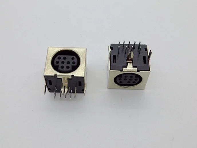 PCB Mount 9 Position Female S Jack Video Mini Din Sockets Connector shield Right Angle DIP Mini
