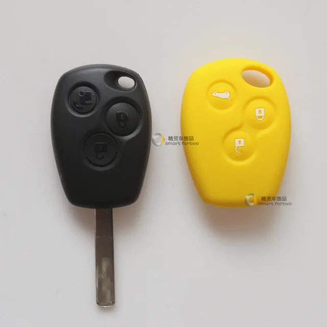 Автомобильные аксессуары для дистанционного управления, брелок с сигнализацией, прямой брелок с логотипом, Цветной силиконовый чехол для ключей для smart 453 fortwo forfour - Название цвета: yellow