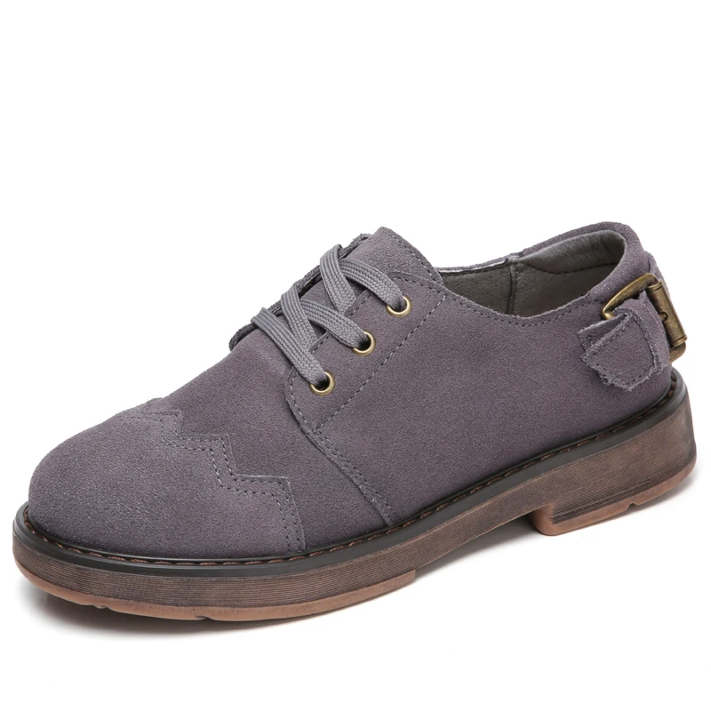 TKN/; весенние женские туфли-оксфорды; женские Кожаные Замшевые туфли на плоской подошве со шнуровкой; женские туфли-оксфорды на среднем каблуке; мокасины; 989 - Цвет: 1703 Grey