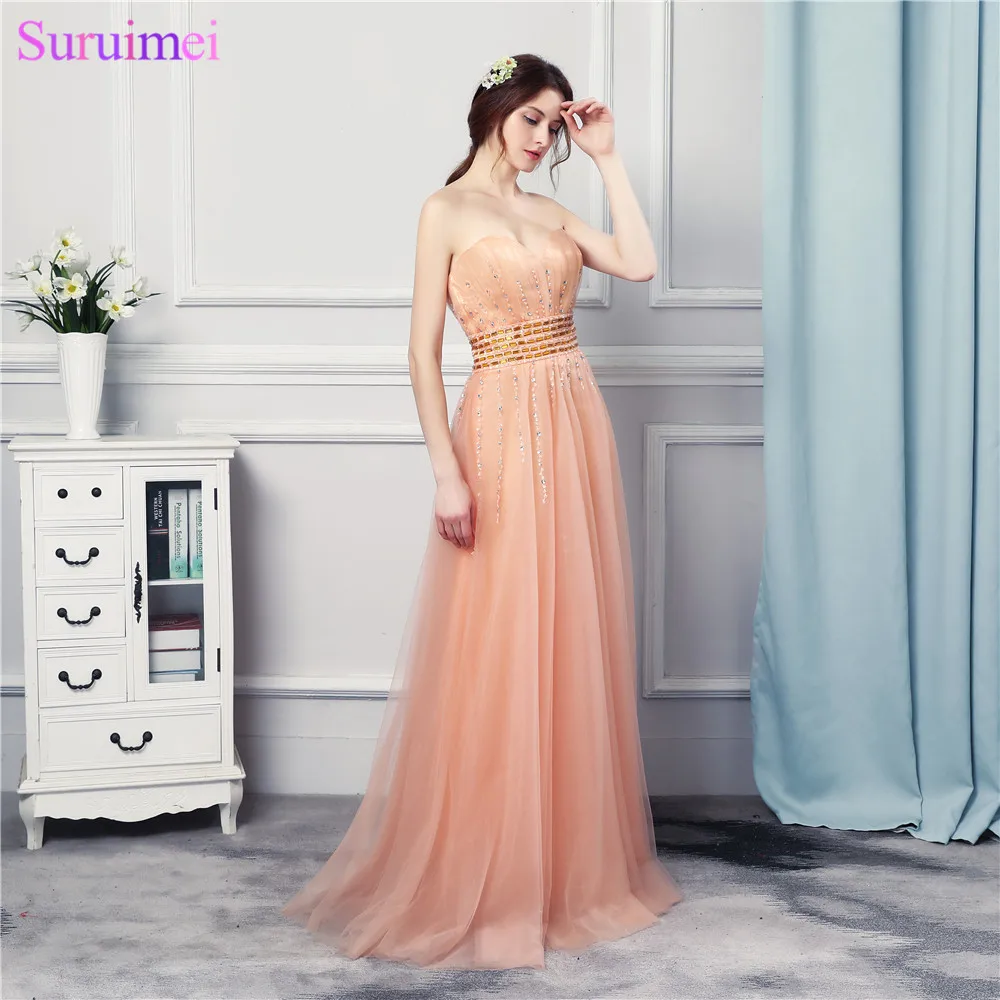 Buy Girl Prom Dresses Beaded Long Floor Length Soft