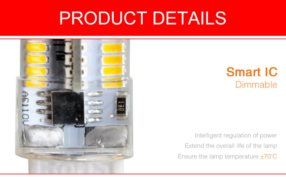 E11 E12 E14 E17 светодиодный светильник с регулируемой яркостью, переменный ток 110 В 220 в 64 152 светодиодный s Bombillas SMD 3014, освещение для кухни и помещений, светодиодный прожектор