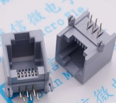 

10pcs RJ12 RJ11 Socket Telephone 90 Degrees 6Pin Crystal Female 6p6c Socket