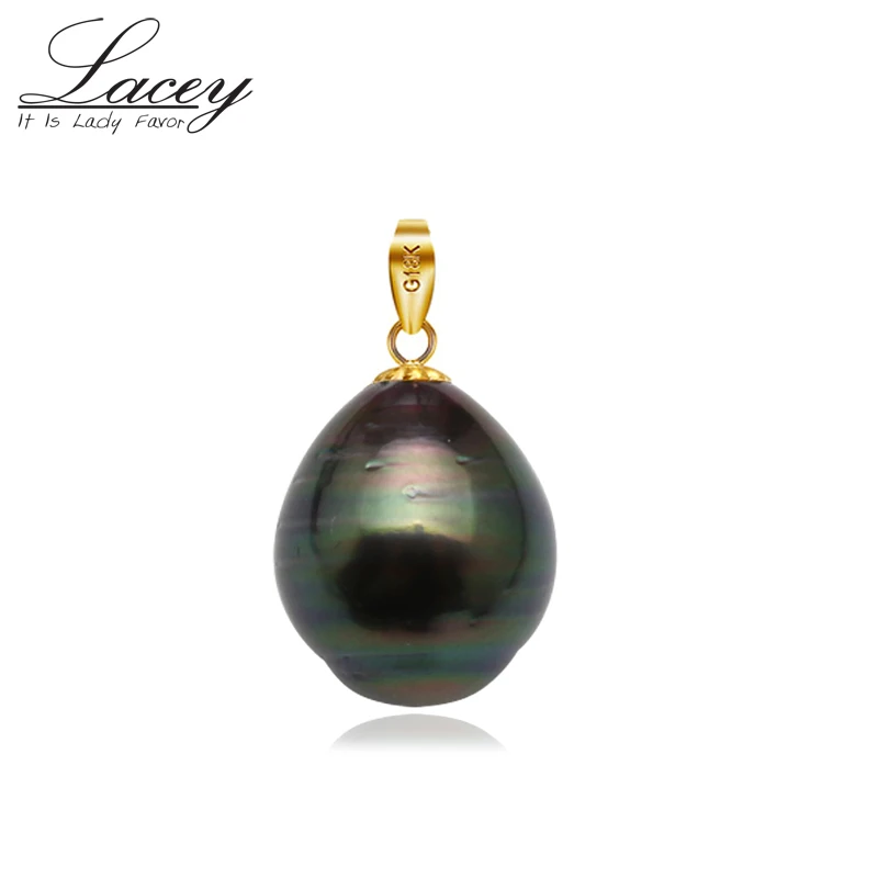 

Real big black pearl pendant for women, 11-12mm natural tahitain pearl pendant 18 k gold jewelry baroque pearl pendant gift