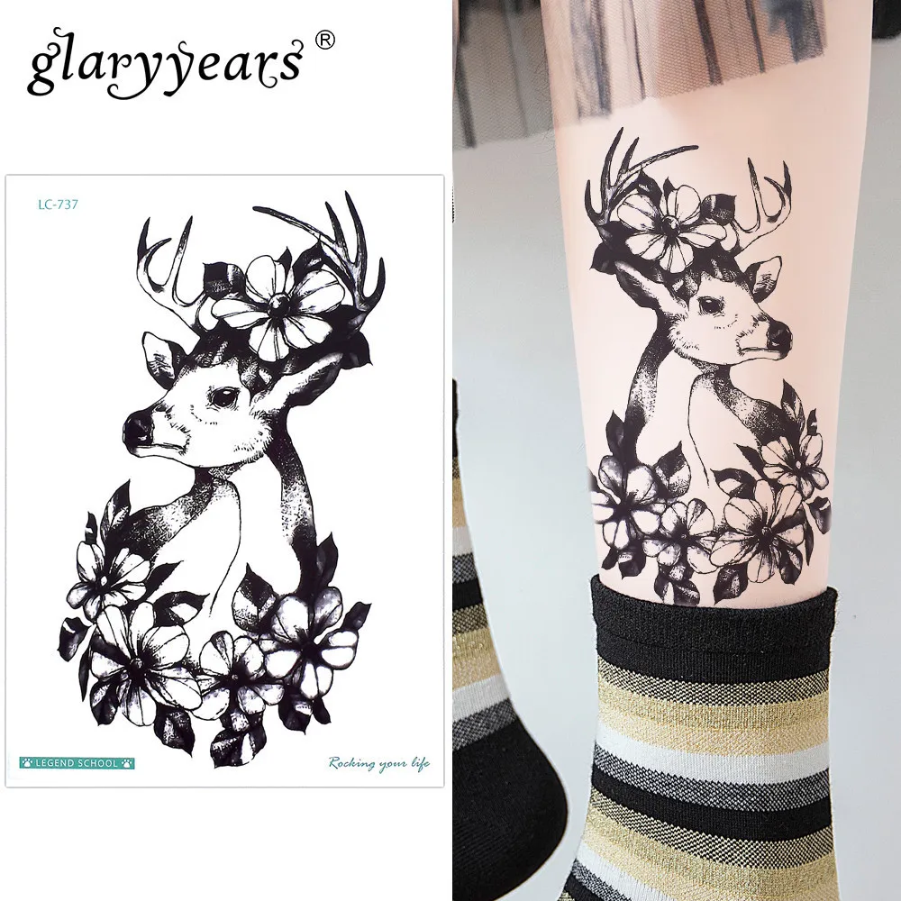 Временная татуировка Glaryyears на маленькую руку наклейка искусственная олень флеш
