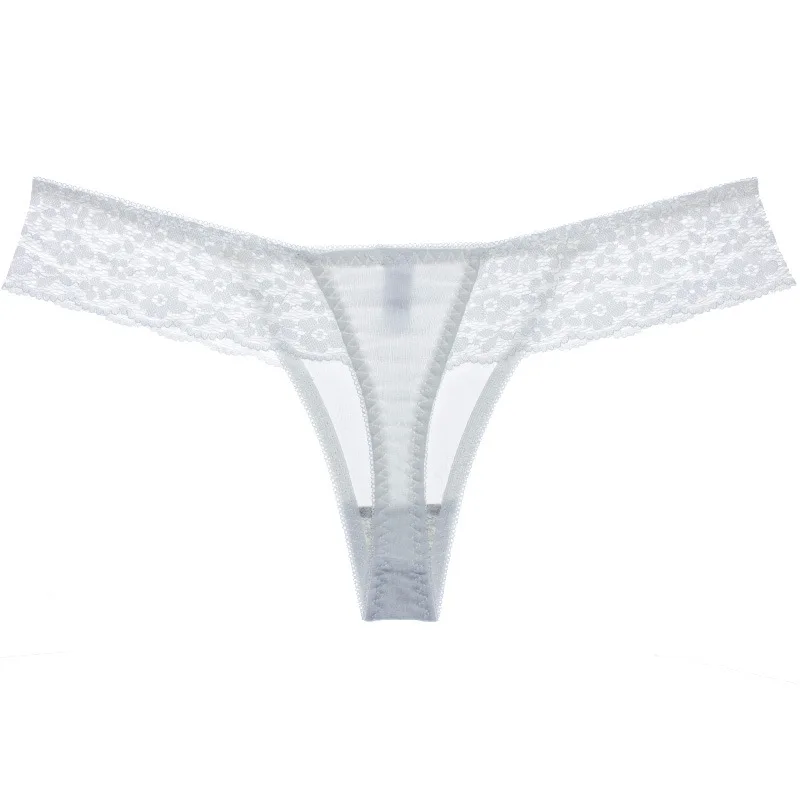 VDOGRIR Sexy Women Cotton Thin G-String Thongs Low Waist Seamless Transparent Underwear Women's Panties Female Lingerie Tangas - Цвет: White