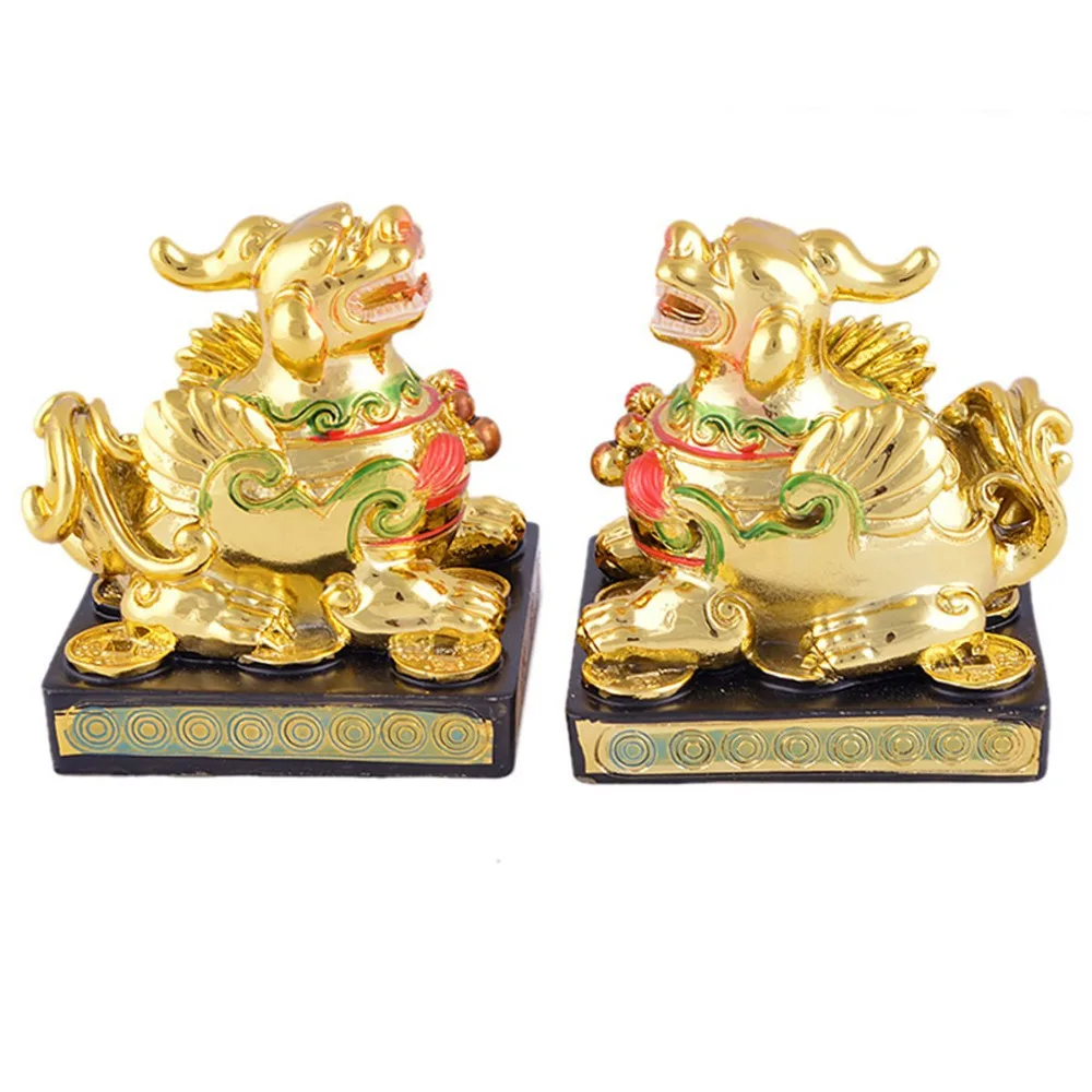 Фэн-шуй Защитная Золотая пара Pi Yao/Pi Xiu для богатства D1031