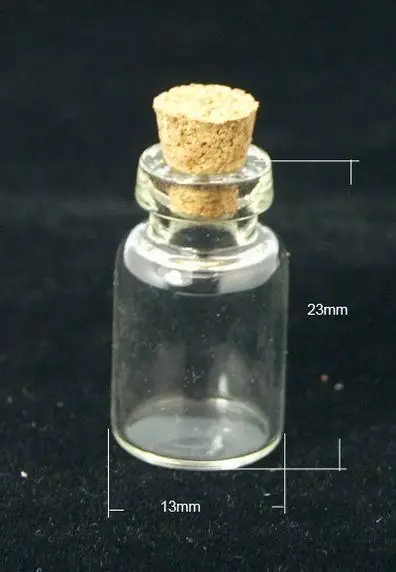 Стекло jar Стекло бутылка бисера контейнеров с tampions, ясно, 13x23 мм; Внутренняя Диаметр: 13 мм; затычка: 12~ 14x11~ 12 мм