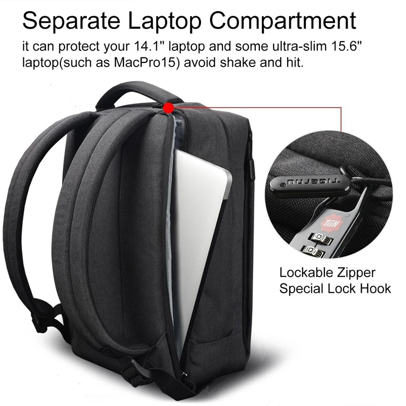 Tigernu morral de marca de carga USB hombres Mochila Anti-robo impermeable Mochila para portátil hombre Mochila bolso de escuela de la mujer Tigernu morral de marca de carga USB hombres Mochila Anti-robo impermeable Mochila para portátil hombre Mochila bolso de escuela de la mujer