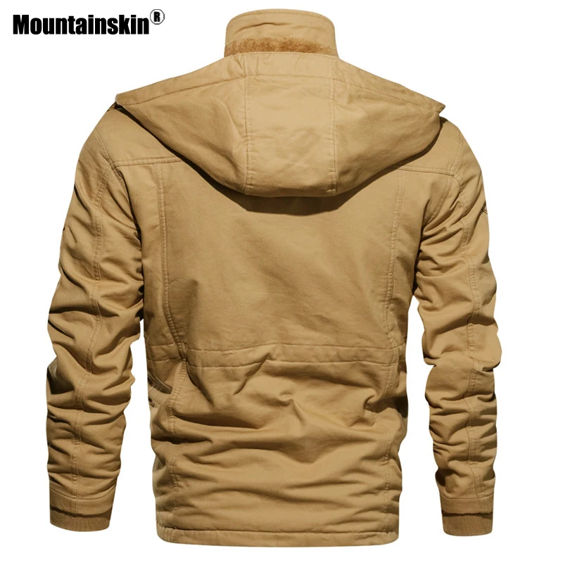 Мужская теплая флисовая куртка Mountainskin утепленная с капюшоном в стиле милитари