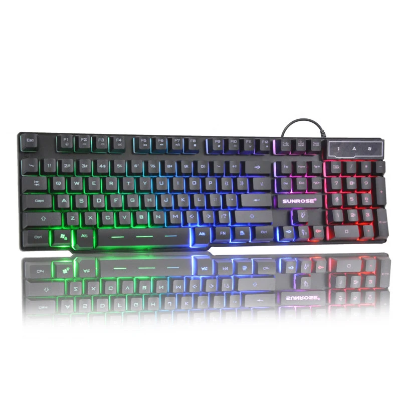 104 ключи Gaming Keyboard K201 USB клавиатура с светодио дный подсветкой английский/Русская клавиатура наклейки Механическая Feel для геймеров