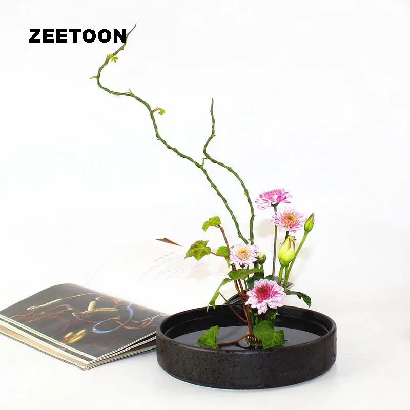 Краткое Ikebana цветочный горшок настольная грубая керамическая ваза японский
