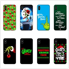 Рождество Grinch Xmas Забавный чехол для телефона черный мягкий чехол для iPhone 11 Pro Max 6 7 8plus 5S X XS XR XSMax для samsung s10 series