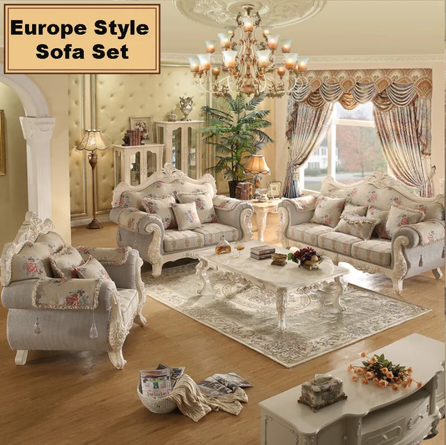 Webetop European Living Room Sofa Combination Solid Wood Furniture