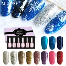 MIZHSE 18 мл гель для ногтей с блестками полировальный набор Esmalte Permanente Hybrid UV светодиодный Гель-лак для ногтей набор 6 шт./партия Блестки Звездный лак