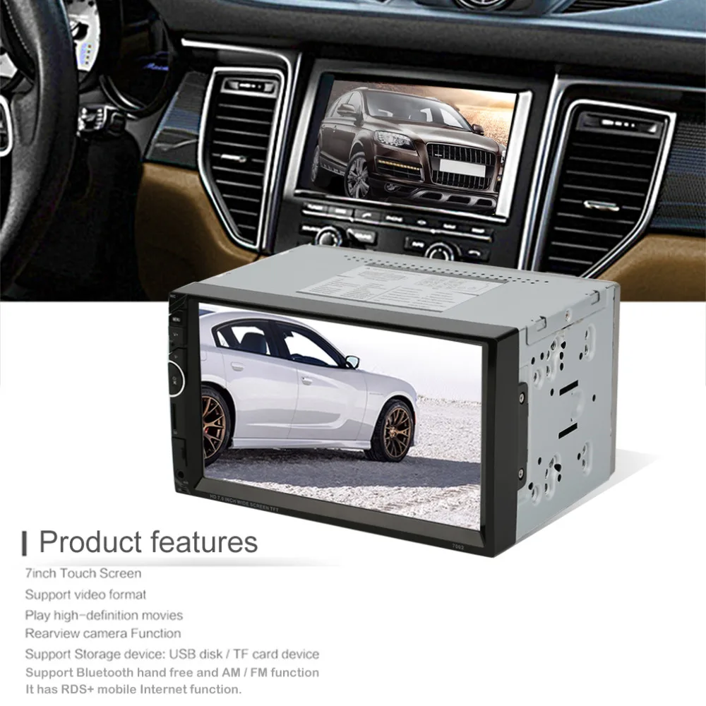 

7 Inch Cars Vehicles Car MP3/MP4/MP5 Player Video steering-wheel 2 Din With AM+RDS+ Mobile Phones Internet + Camera Optional