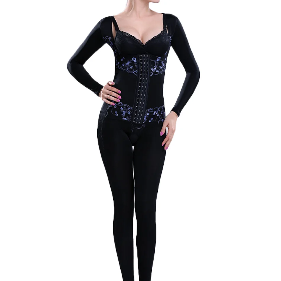 Women Body Shapers Hot Waist Trainer Slimming Corset Long Sleeve Lace