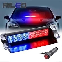 8 led vermelho/azul amarelo azul carro polícia strobe piscando luz traço aviso de emergência 3 piscando luzes de nevoeiro 3 estilo