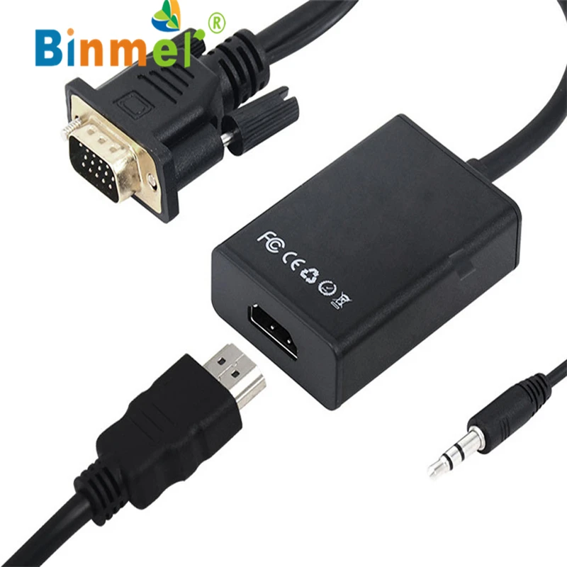 VGA мужчина к HDMI выход 1080 P HD+ Аудио ТВ AV HDTV видео кабель конвертер адаптер красивый Gift_KXL0407