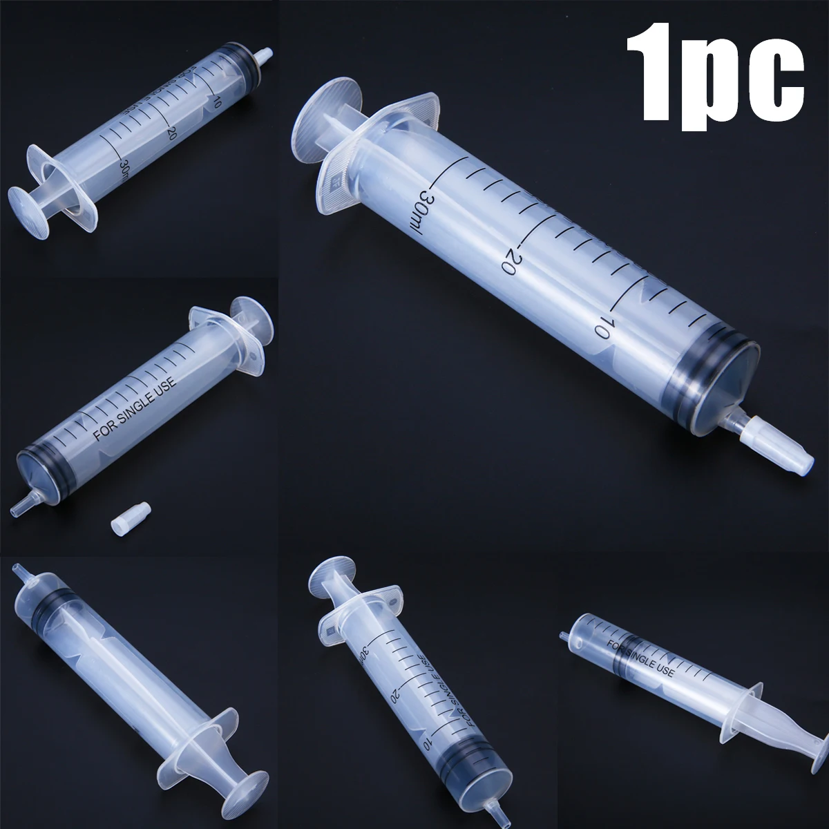30ml Plastic Syringe With Cover Measuring Nutrient Hydroponics Transparent Syringe for Industrial Tool