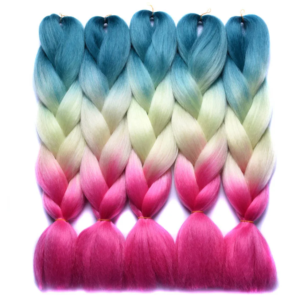 Chorliss 2" омбре плетение волос крючком косы Радужный цвет огромные косы синтетические волосы кроше для наращивания 100 г/упак. 1 шт