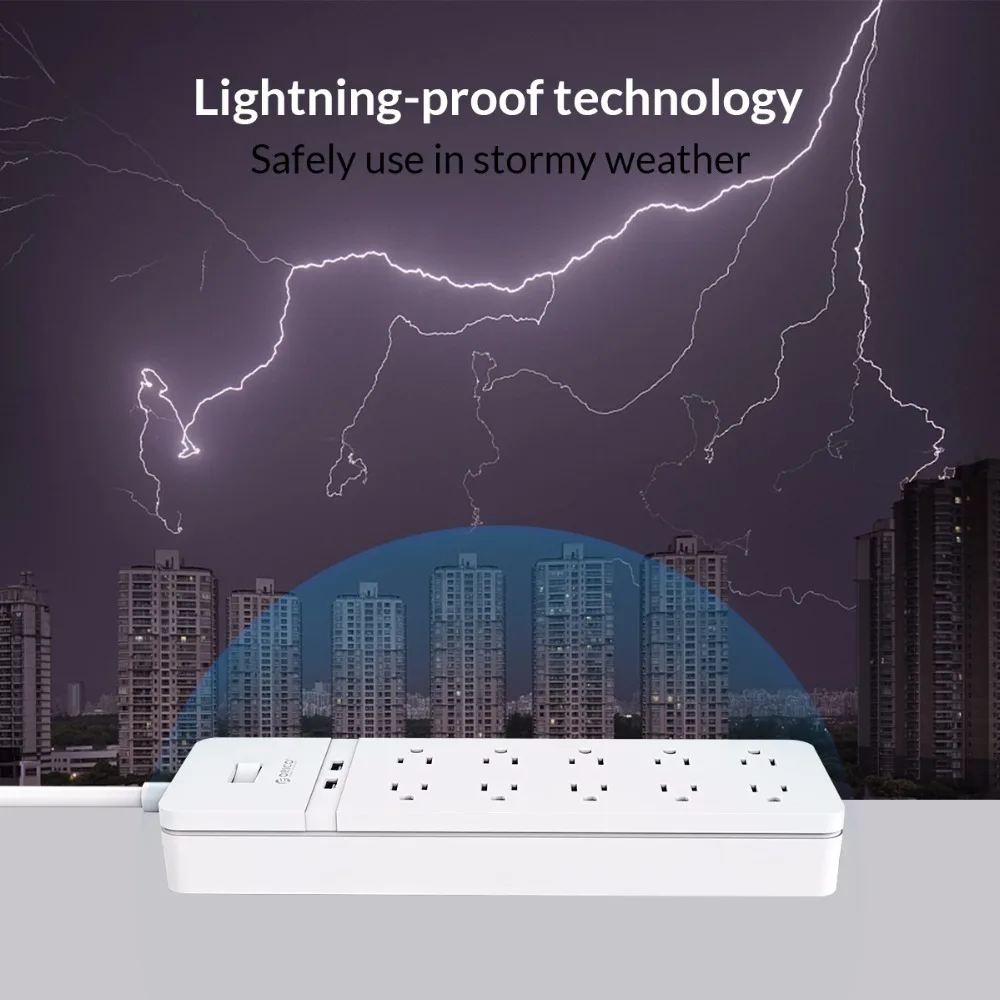 ORICO USB Мощность полосы защита розетки от скачков напряжения 10 розетками