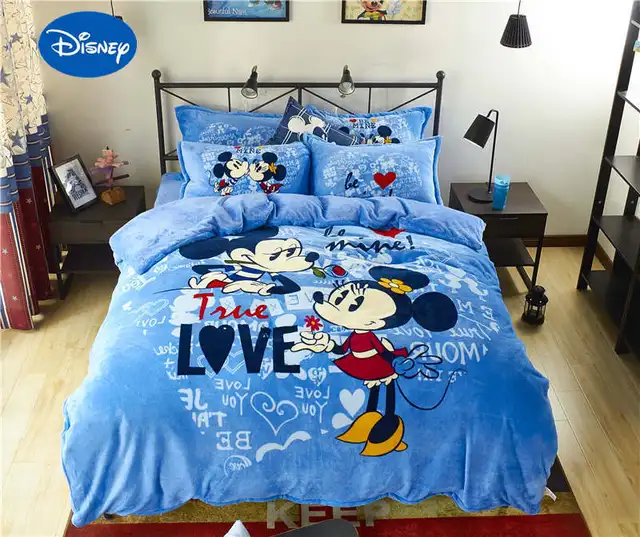 queen schlafzimmer bettdecken sets disney blau mickey minnie maus 3d gedruckt flanell bettwäsche set twin voll queensize bettdecken kinder queen schlafzimmer bettdecken sets disney blau mickey minnie maus 3d gedruckt flanell bettwäsche set twin voll queensize bettdecken kinder