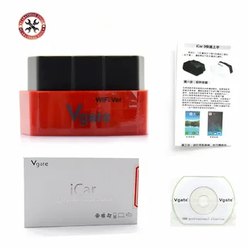 

Free Shipping Red Vgate iCar3 Wifi Elm327 Wifi Code Reader Support All OBDII Protocols Cars iCar 3 Scan for Android/ IOS/PC