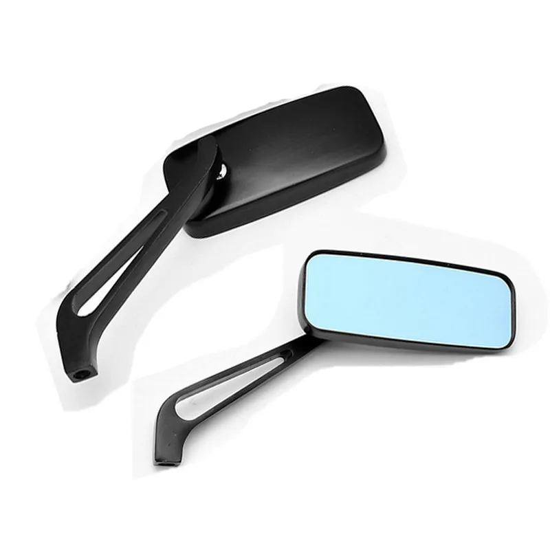 Black Rectangle Rearview Mirrors For Harley Motorcycle Cruiser Chopper Custom