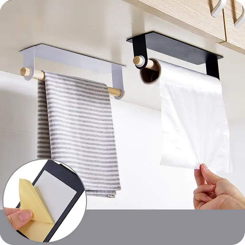 Wall Hanging Iron Single Pole Towel Bar Stickers Glue Storage Rack For Kitchen Wipes Towel Holder Save Space Cloth Drying Stand Rack For Towels Rack Storagerack Bar Aliexpress