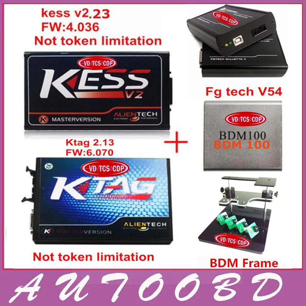 

DHL Free KESS V2 V2.23 FW V4.036+KTAG V2.13 FW V6.070+FGTECH Galletto 4 Master v54 BDM Frame BDM 100 ECU Chip Programmer Tool
