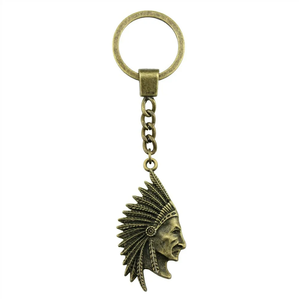WYSIWYG Indian Chieftain KeyChain, Handmade Indian Chief Key Chain