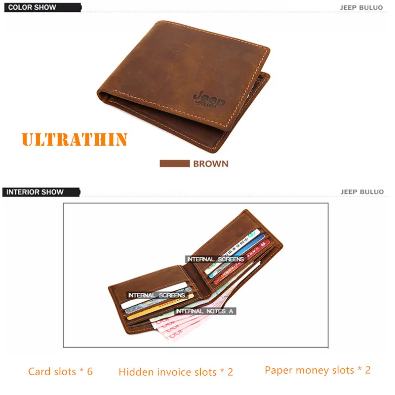 Buy JEEP BULUO Luxury Brand Men Wallets Business Cow Genuine Leather Men s Card Wallet Purse Top Quality Short Carteira Masculina
