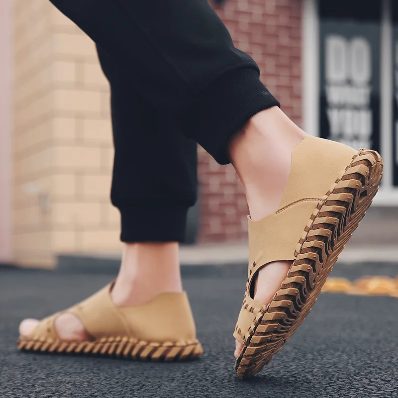 US Size Fisherman Soft Summer Sandals Man Breathable Slip On Sandals Casual Slides Men's Rome Style Beach Shoes US Size Fisherman Soft Summer Sandals Man Breathable Slip On Sandals Casual Slides Men's Rome Style Beach Shoes