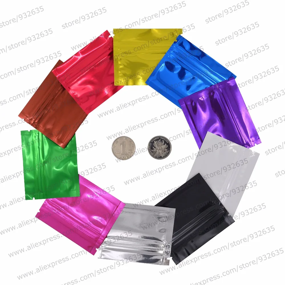3''x2.5'' (7.5x6.5cm) Small Pouch Zipper Seal Bag Multicolor Mylar Zip lock Bags Packaging Sample Sack Pouch