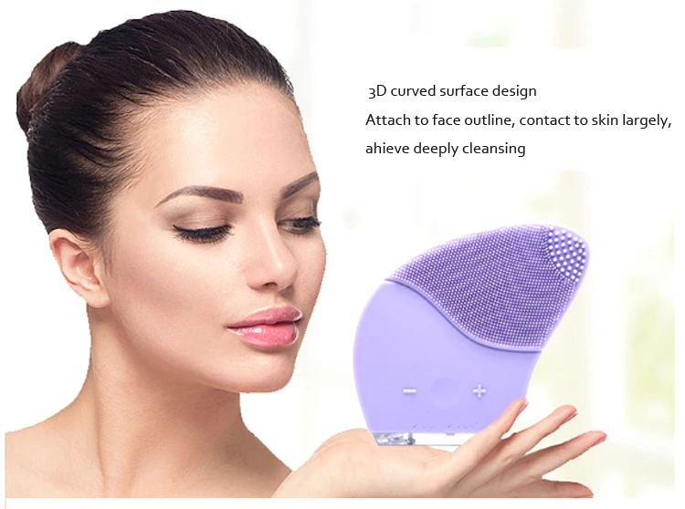 Электрический силикона Sonic вибрации чистка лица щетка для мытья поры Cleanser пятна снятия макияжа кожи, сглаживание машина