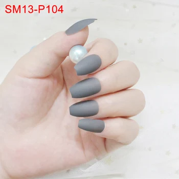 

Dropshipping 24 Pcs/Set Matte False Nails Full Tips Women Fake Fingernails Nail Art Decoration Tool SMJ