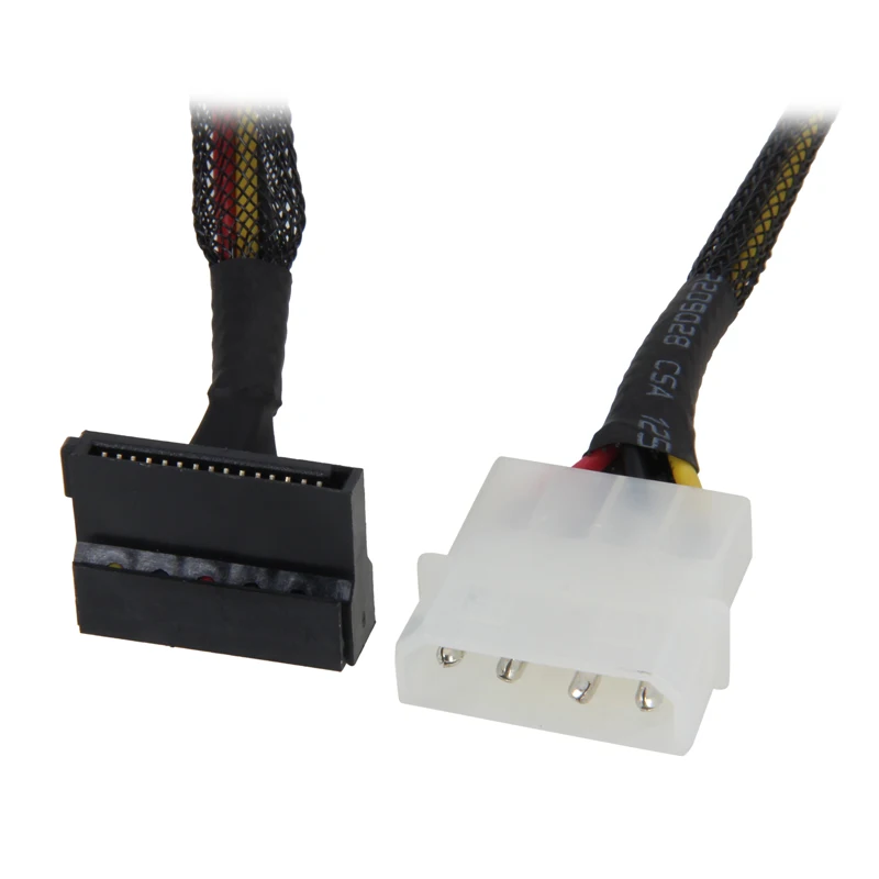 4 контактный кабель Molex с прямым углом 18 дюймов 3 x SATA питания 15 90 градусный