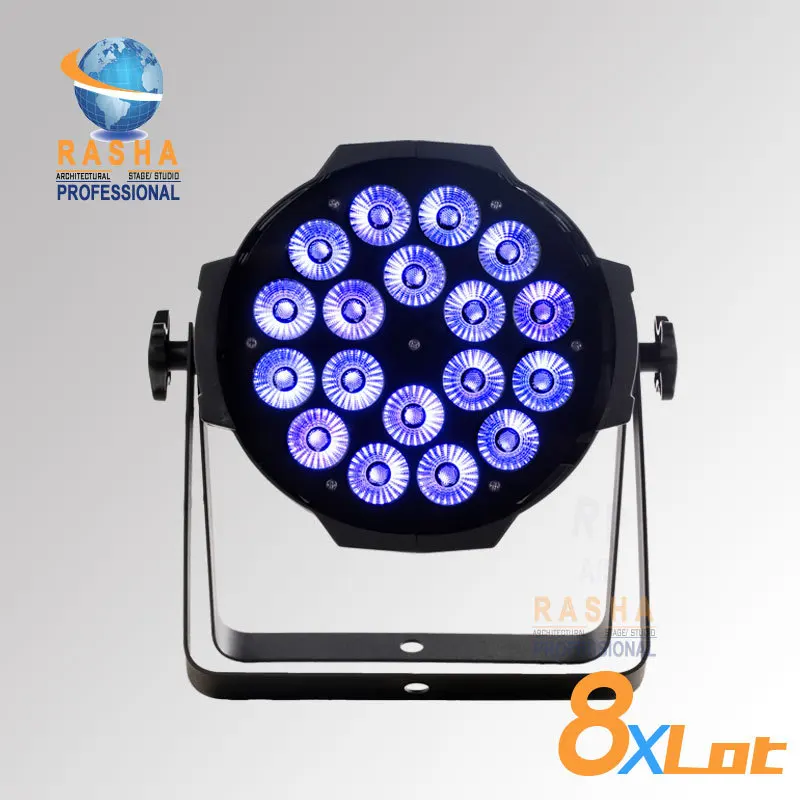 

8X Lot 18pcs*15W LED RGBAW 5 in 1 Color LED Par Can Light With Powercon for Stage Party Event Club Xmas Holiday Light