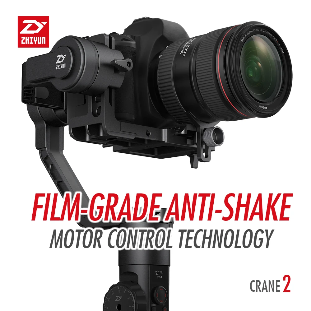 Zhiyun Crane 2 и 3 Осями для мобильного создания фильмов ручной видео Камера карданный Стабилизатор Для беззеркальных цифровых зеркальных фотокамер Камера в режиме реального времени для непрерывного изменения фокусировки камеры