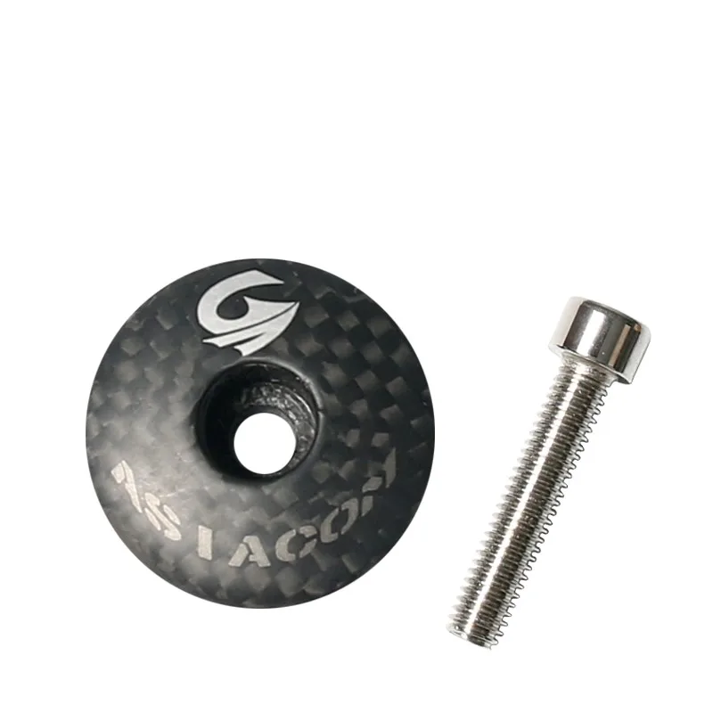 

ASIACOM 1-1 / 8 " Mtb Bike Headset Cap T800 Carbon Road Bicycle Stem Top Cap With Headset Bolts Bike Accessory