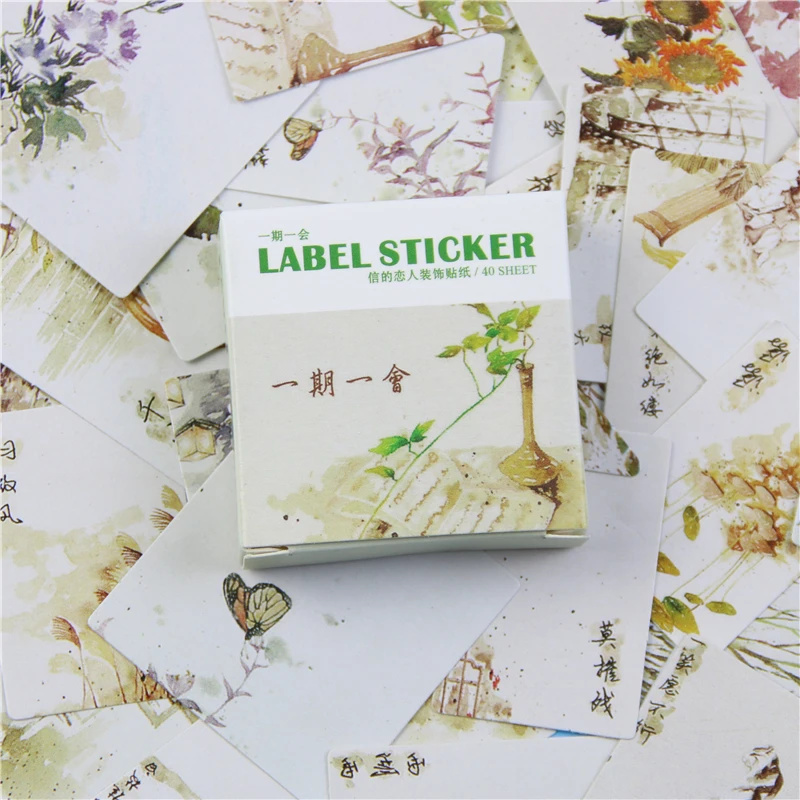 

40 Pcs / Box The Letter Box Toy Sticker Set A "lovers" Archaic Period For A While Into The Hand 40