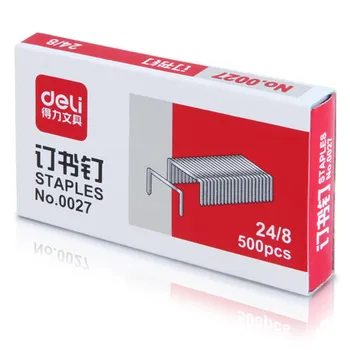 Deli stationery deli 0027 thickening 50 sheets staples thick staples silver color 24/8 heavy duty staples